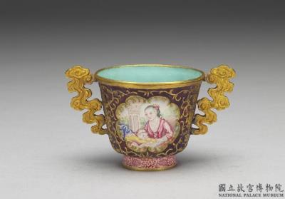 图片[2]-Gold cup with champleve and painted enamel decor of European mother-and-child, Qing dynasty, Qianlong reign (1736-1795)-China Archive